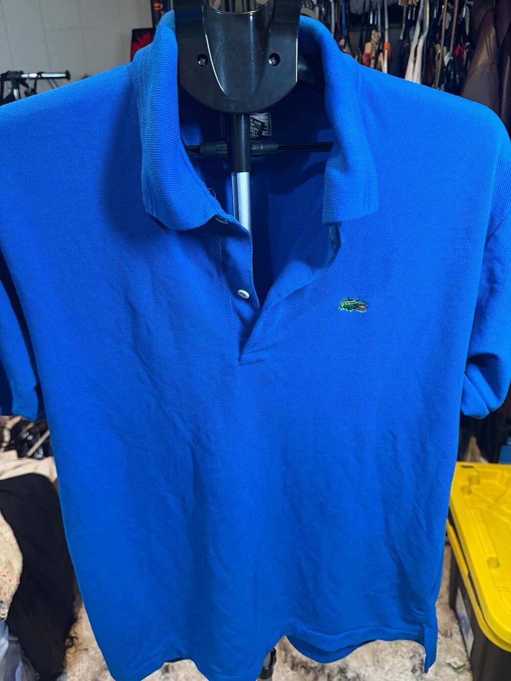 Vintage Chemise Lacoste Blue Pique Polo Shirt XL